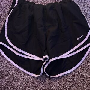 Nike Black and White Athletic Shorts with Curved Seams
